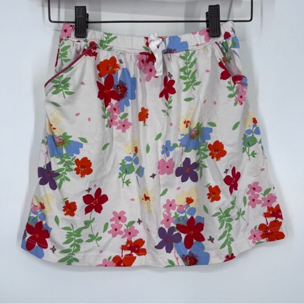 Hanna Andersson Girls White Floral A-Line Skirt